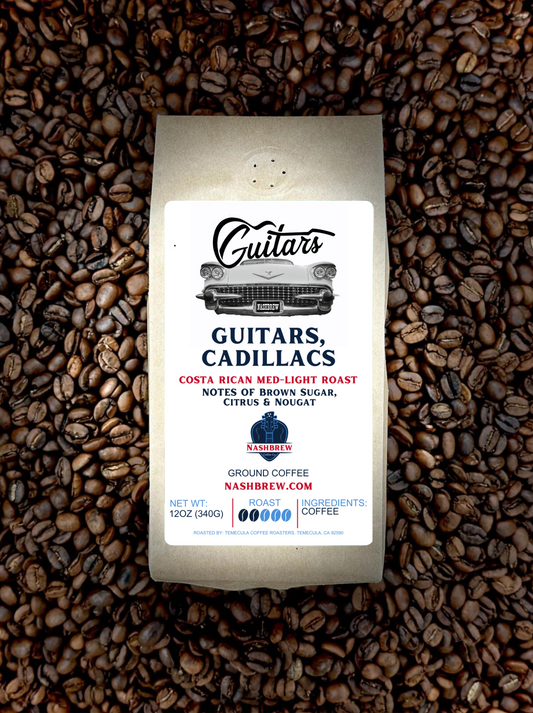 Guitars, Cadillacs - Costa Rica Med-Light RoastIntroducing "Guitars, Cadillacs - Costa Rica Med-Light Roast," a symphony of flavors that pays homage to the lush landscapes of Costa Rica. This captivating medium-lSpecialty CoffeeNashbrew CoffeeGuitars, Cadillacs - Costa Rica Med-Light Roast