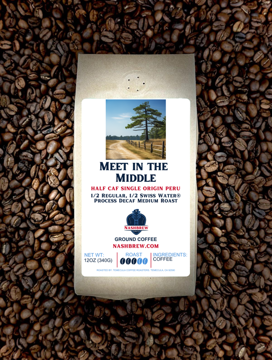 Meet in the Middle - Peruvian Half Caf Medium Roast - Nashbrew Coffee