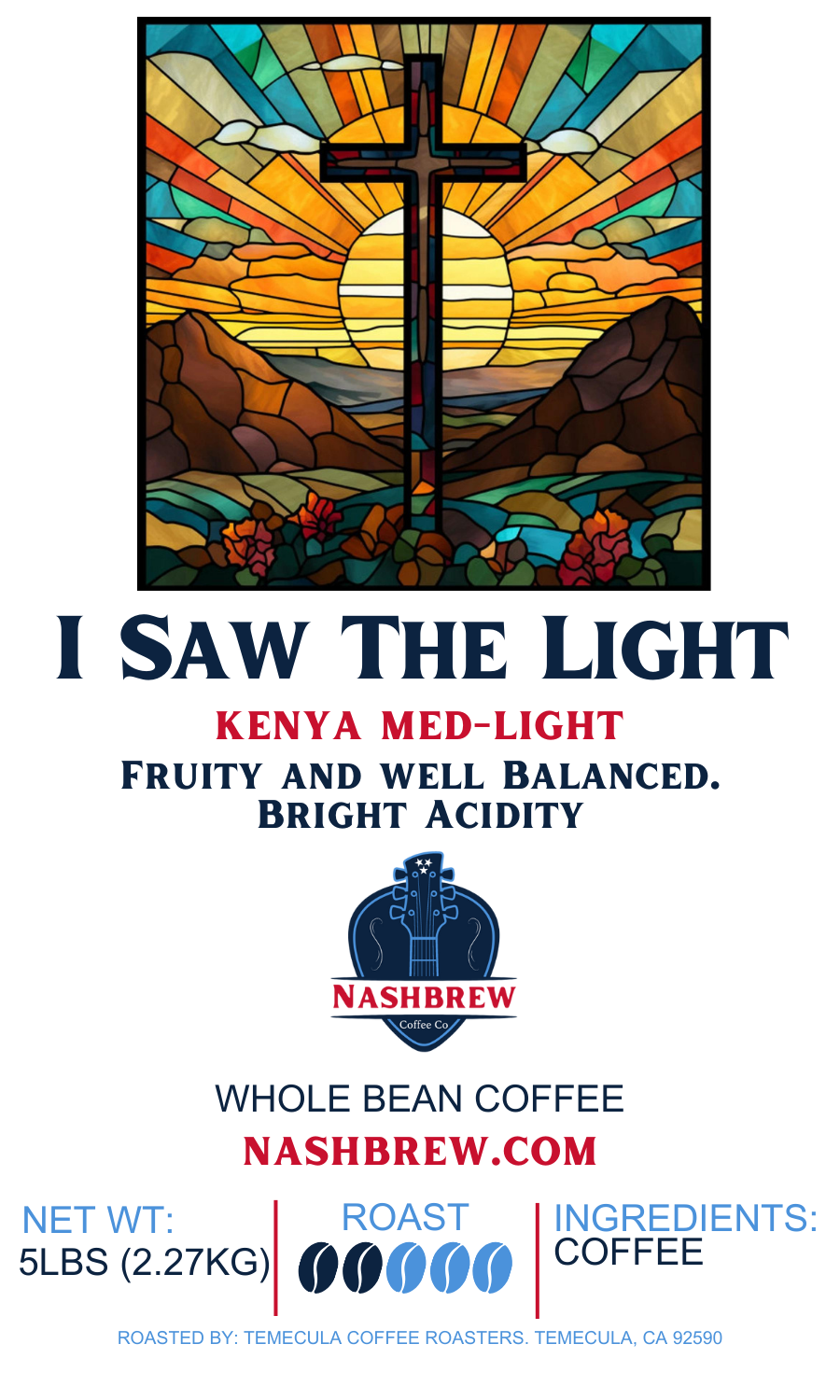 I Saw The Light - Kenya Med-Light"I Saw The Light - Kenya Med-Light" is a divine symphony of flavor influenced by the soul-stirring melodies of gospel music, weaving together the rich tapestry of KeSpecialty CoffeeNashbrew CoffeeLight - Kenya Med-Light